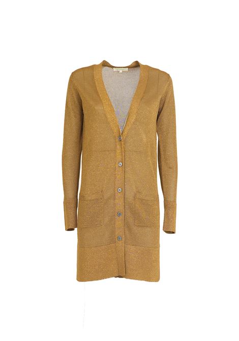 Cardigan lungo oro viejo  lurex IS COMING | Maglie | 2204-666417